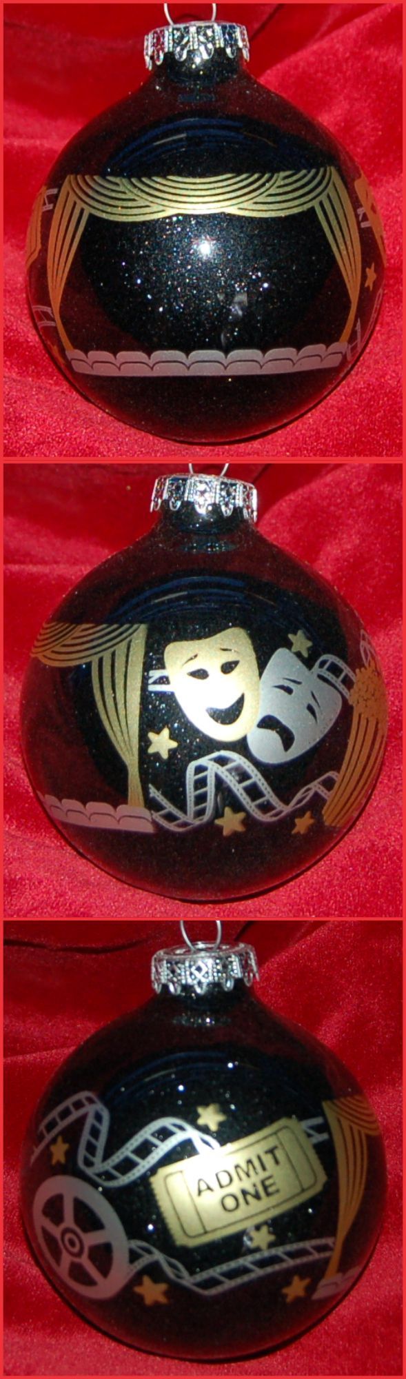 Theater Christmas Ornament Personalized FREE at PersonalizedOrnamentsMarket.com by Russell Rhodes