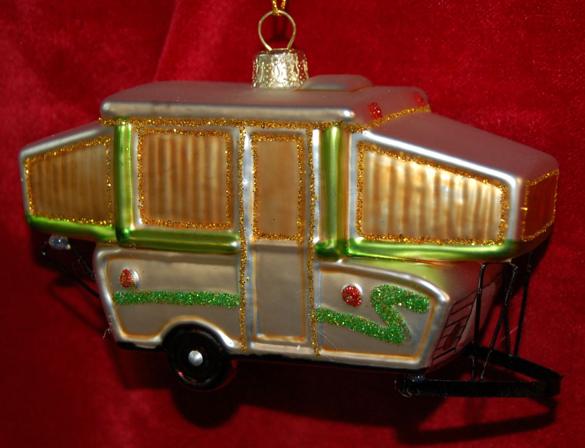 Pop-Up Camper Christmas Ornament Personalized FREE at PersonalizedOrnamentsMarket.com by Russell Rhodes