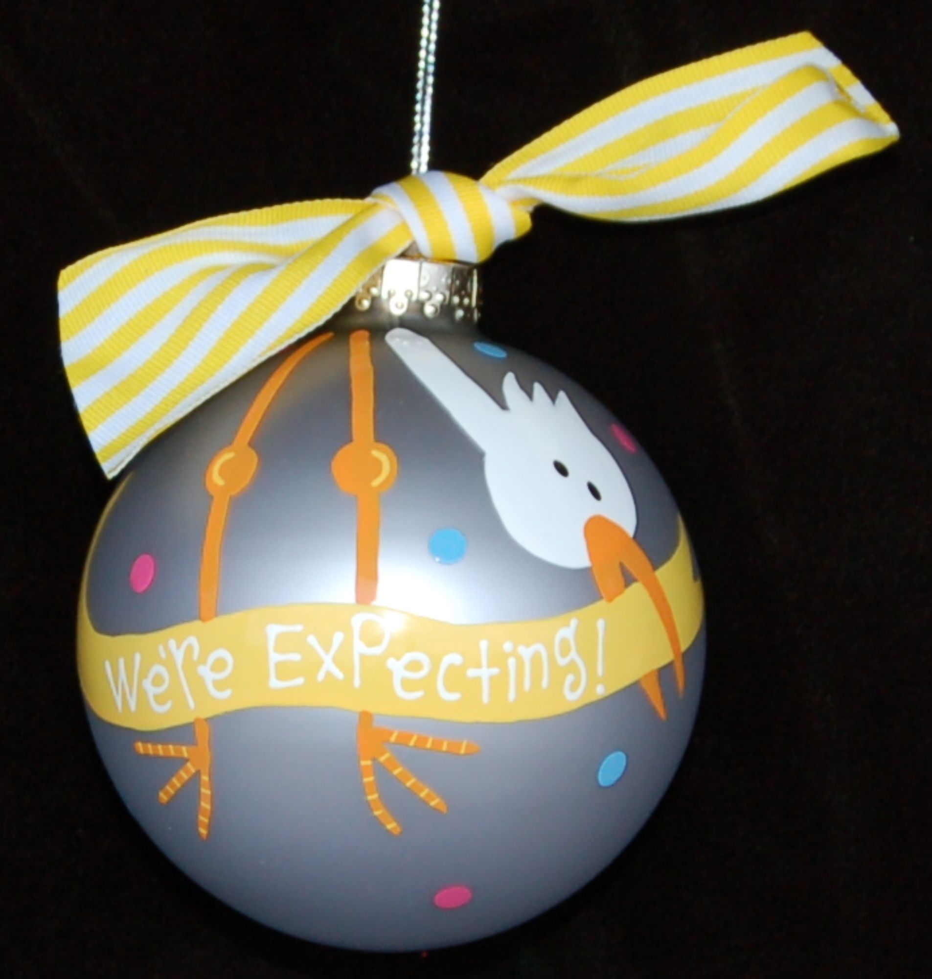 Hand Painted We're Expecting Glass Christmas Ornament Personalized FREE at PersonalizedOrnamentsMarket.com by Russell Rhodes