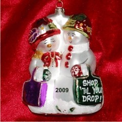 Shop 'Til Ya Drop Sista  Christmas Ornament Personalized FREE at PersonalizedOrnamentsMarket.com by Russell Rhodes