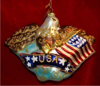 Eagle Christmas Ornament Personalized FREE at PersonalizedOrnamentsMarket.com by Russell Rhodes