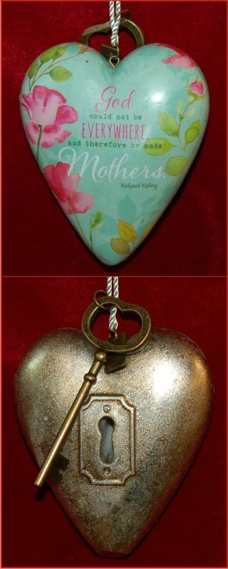 Mother's Art Heart Christmas Ornament Personalized FREE at PersonalizedOrnamentsMarket.com by Russell Rhodes