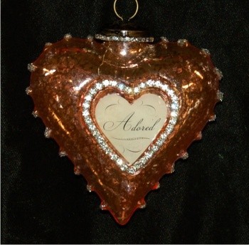 You are Adored Art Heart Personalized Christmas Ornament Personalized FREE at PersonalizedOrnamentsMarket.com by Russell Rhodes