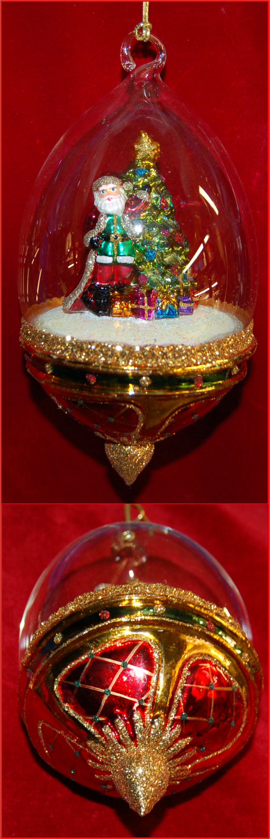 GLASS-GOSanta Christmas Ornament Hand Blown Dome Personalized FREE at PersonalizedOrnamentsMarket.com by Russell Rhodes