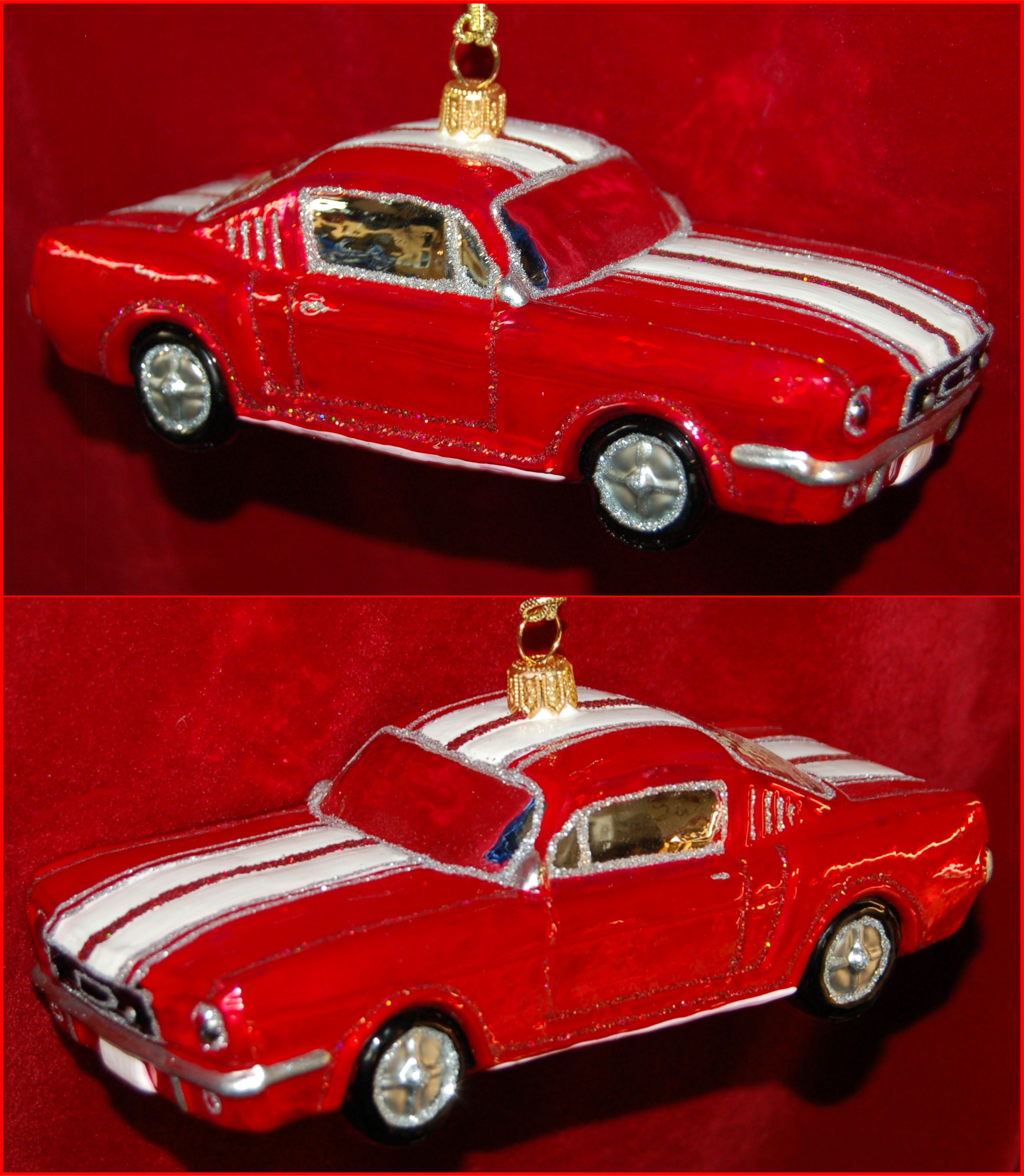 GLASS-GOFamous Sports Car Christmas Ornament Personalized FREE at PersonalizedOrnamentsMarket.com by Russell Rhodes