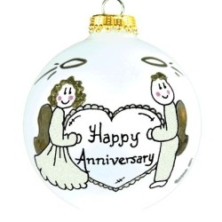 Anniversary Glass Ball Christmas Ornament Personalized FREE at PersonalizedOrnamentsMarket.com by Russell Rhodes