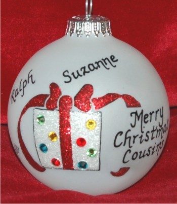 Very Special Cousins (up to four) Ornament Personalized Christmas Gift Personalized FREE at PersonalizedOrnamentsMarket.com by Russell Rhodes