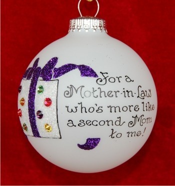 Much Loved Mother-in-Law Christmas Ornament Personalized FREE at PersonalizedOrnamentsMarket.com by Russell Rhodes