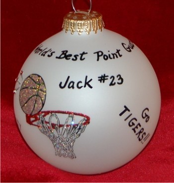 Our Basketball Star Christmas Ornament Personalized FREE at PersonalizedOrnamentsMarket.com by Russell Rhodes