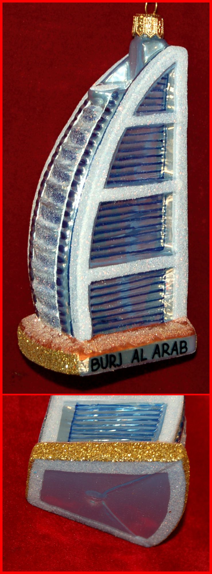 Burj Al Arab Christmas Ornament Polish Glass Personalized FREE at PersonalizedOrnamentsMarket.com by Russell Rhodes