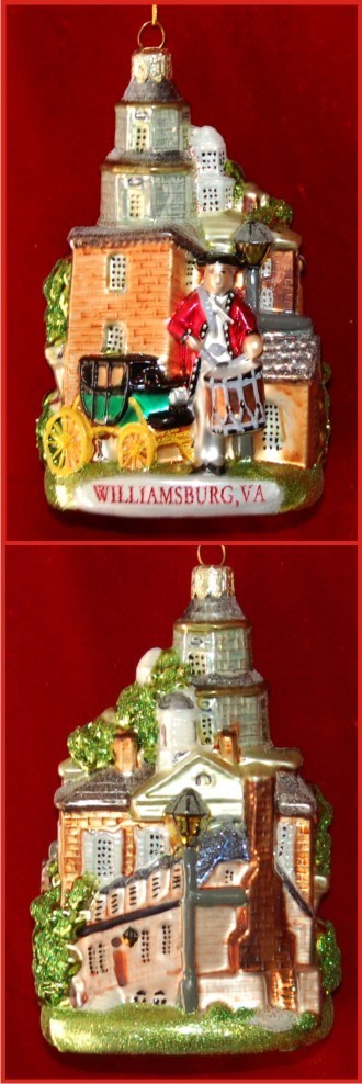 Historic Williamsburg Christmas Ornament Personalized FREE at PersonalizedOrnamentsMarket.com by Russell Rhodes