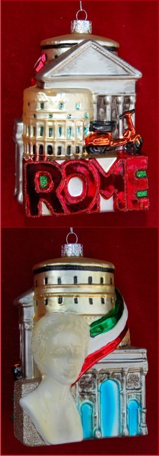 Rome Glass Christmas Ornament Personalized FREE at PersonalizedOrnamentsMarket.com by Russell Rhodes