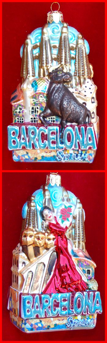 Barcelona Fabuloso Christmas Ornament Personalized FREE at PersonalizedOrnamentsMarket.com by Russell Rhodes