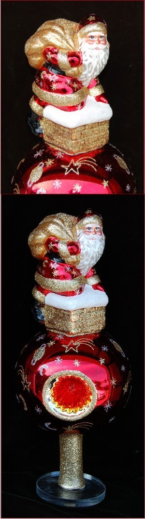 Santa's Coming Celebration Finial Christmas Ornament Personalized FREE at PersonalizedOrnamentsMarket.com by Russell Rhodes