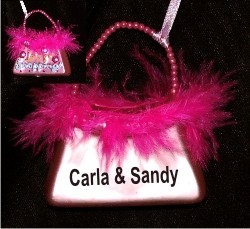 Shopping Power Purse Glass Christmas Ornament Personalized FREE at PersonalizedOrnamentsMarket.com by Russell Rhodes