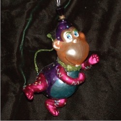 Funky Monkey Glass Christmas Ornament Personalized FREE at PersonalizedOrnamentsMarket.com by Russell Rhodes