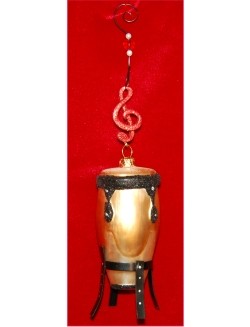 Conga Drum Glass Christmas Ornament Personalized FREE at PersonalizedOrnamentsMarket.com by Russell Rhodes