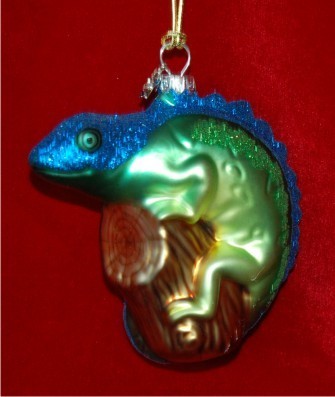 Chameleon Charm Glass Christmas Ornament Personalized FREE at PersonalizedOrnamentsMarket.com by Russell Rhodes