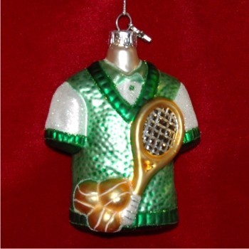 Tennis Gear Glass Christmas Ornament Personalized FREE at PersonalizedOrnamentsMarket.com by Russell Rhodes