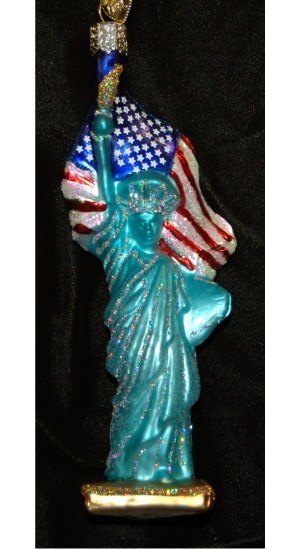 Statue of Liberty Glass Christmas Ornament Personalized FREE at PersonalizedOrnamentsMarket.com by Russell Rhodes