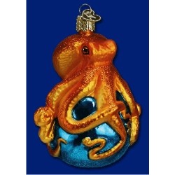 Octopus Blown Glass Christmas Ornament Personalized FREE at PersonalizedOrnamentsMarket.com by Russell Rhodes