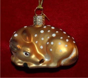 Spring Fawn Glass Christmas Ornament Personalized FREE at PersonalizedOrnamentsMarket.com by Russell Rhodes