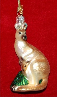 Kangaroo Christmas Ornament Personalized FREE at PersonalizedOrnamentsMarket.com by Russell Rhodes