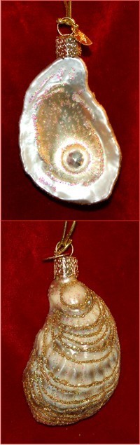 Oyster with Pearl Christmas Ornament Personalized FREE at PersonalizedOrnamentsMarket.com by Russell Rhodes