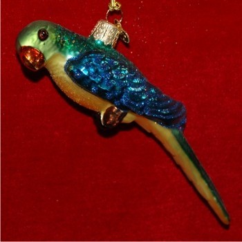 Parakeet Glass Christmas Ornament Personalized FREE at PersonalizedOrnamentsMarket.com by Russell Rhodes