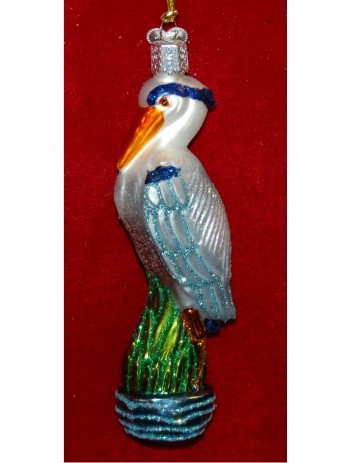 Heron Glass Christmas Ornament Personalized FREE at PersonalizedOrnamentsMarket.com by Russell Rhodes