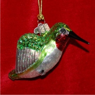 Hummingbird Glass Christmas Ornament Personalized FREE at PersonalizedOrnamentsMarket.com by Russell Rhodes