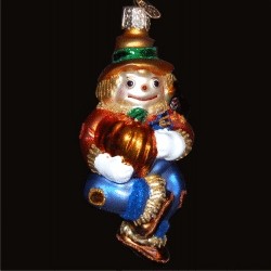 Scarecrow Glass Christmas Ornament Personalized FREE at PersonalizedOrnamentsMarket.com by Russell Rhodes