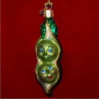 Two Darling Peas in a Pod Christmas Ornament Personalized FREE at PersonalizedOrnamentsMarket.com by Russell Rhodes