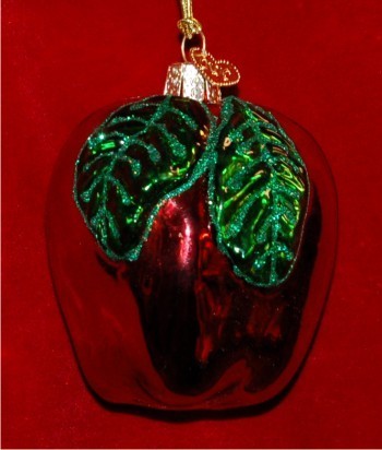 Red Delicious Apple Christmas Ornament Personalized FREE at PersonalizedOrnamentsMarket.com by Russell Rhodes