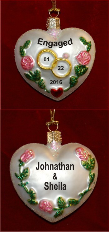 Wed Heart Christmas Ornament Personalized FREE at PersonalizedOrnamentsMarket.com by Russell Rhodes