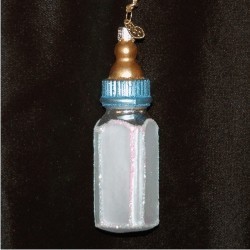 Baby Bottle Blue, Glass Christmas Ornament Personalized FREE at PersonalizedOrnamentsMarket.com by Russell Rhodes