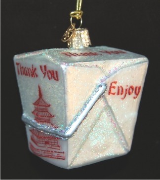 Chinese Take-Out Glass Christmas Ornament Personalized FREE at PersonalizedOrnamentsMarket.com by Russell Rhodes