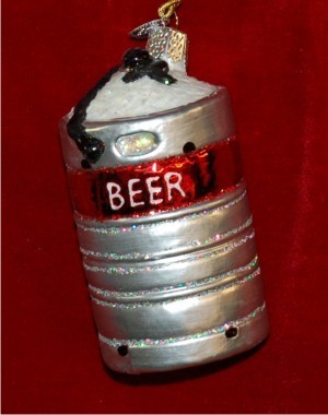 Kegger Party Christmas Ornament Personalized FREE at PersonalizedOrnamentsMarket.com by Russell Rhodes