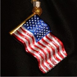 Star Spangled Banner Glass Christmas Ornament Personalized FREE at PersonalizedOrnamentsMarket.com by Russell Rhodes