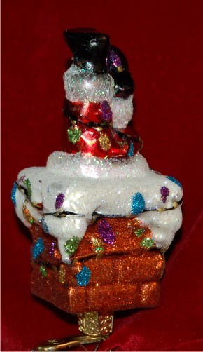 Santa Slides on Down! Christmas Ornament Personalized FREE at PersonalizedOrnamentsMarket.com by Russell Rhodes