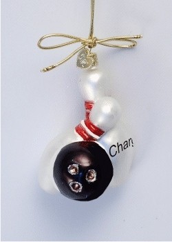 Bowling Ornament Glass Christmas Ornament Personalized FREE at PersonalizedOrnamentsMarket.com by Russell Rhodes