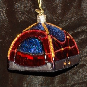 Dome Tent Glass Christmas Ornament Personalized FREE at PersonalizedOrnamentsMarket.com by Russell Rhodes