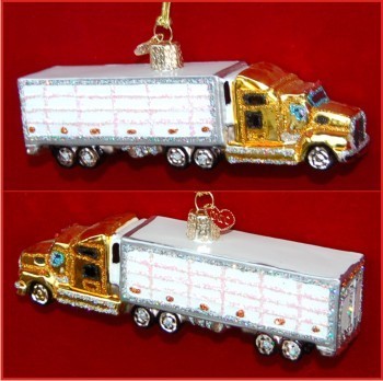 Top of the Line Semi Truck Christmas Ornament Personalized FREE at PersonalizedOrnamentsMarket.com by Russell Rhodes