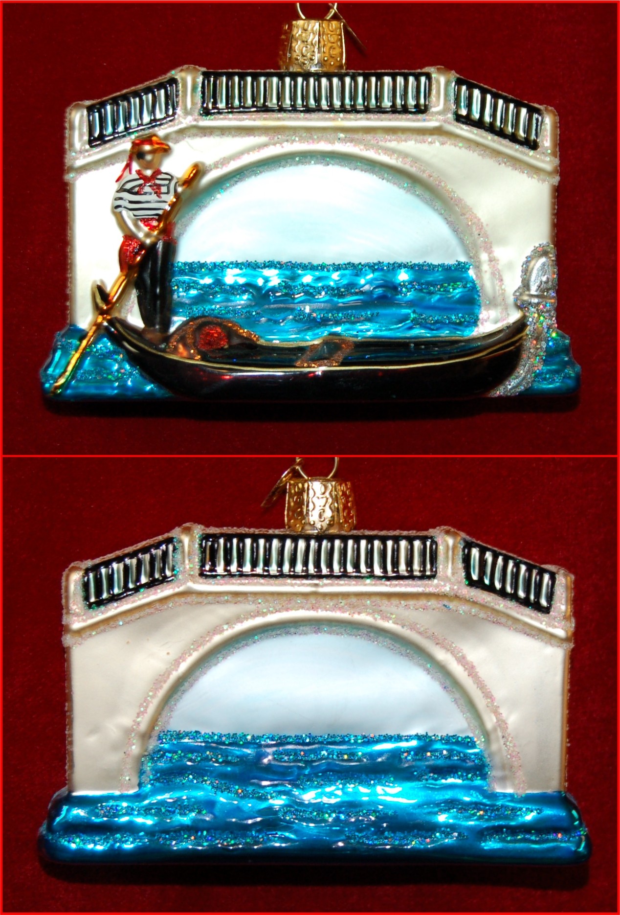 Gondola in Venice Christmas Ornament Personalized FREE at PersonalizedOrnamentsMarket.com by Russell Rhodes