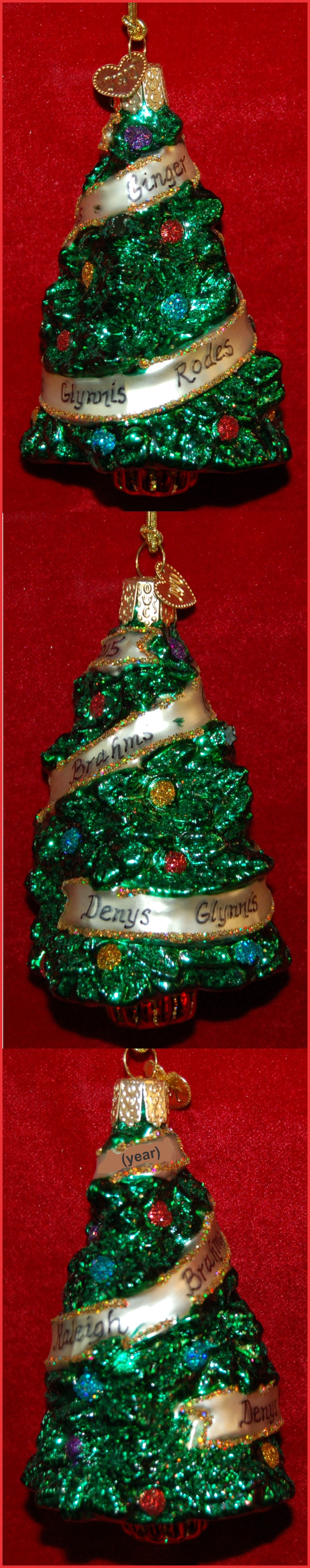 Sentimental Christmas Tree Glass Christmas Ornament Personalized FREE at PersonalizedOrnamentsMarket.com by Russell Rhodes