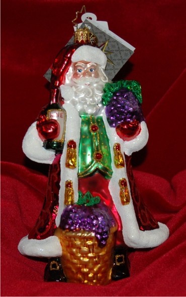 Merlot Merriment Radko Christmas Ornament Personalized FREE at PersonalizedOrnamentsMarket.com by Russell Rhodes