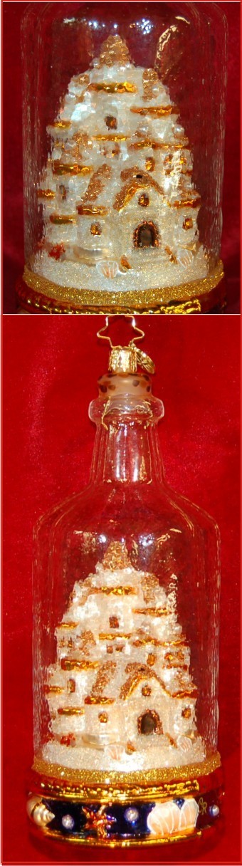 Sand Castle in a Bottle - Up to 8 People Christmas Ornament Personalized FREE at PersonalizedOrnamentsMarket.com by Russell Rhodes