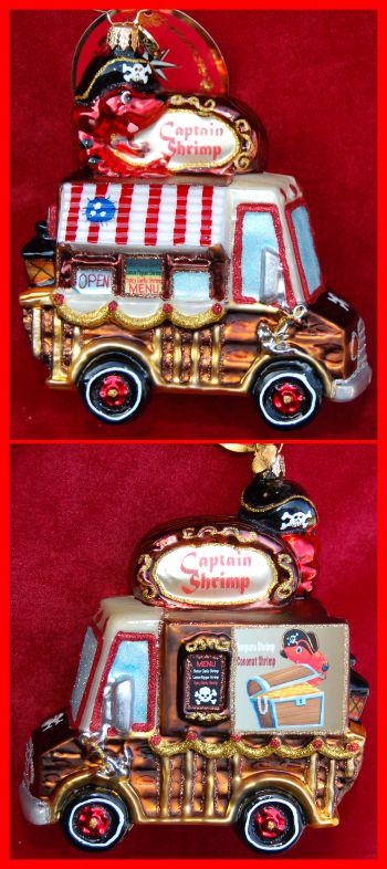 Bubba Gumpin Shrimpin Truck European Glass Christmas Ornament Personalized FREE at PersonalizedOrnamentsMarket.com by Russell Rhodes