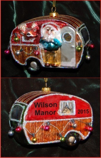 Trailer Decked Out Christmas Ornament Personalized FREE at PersonalizedOrnamentsMarket.com by Russell Rhodes