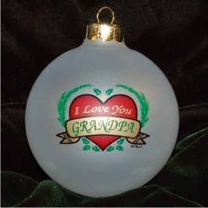 Love Grandpa Christmas Ornament Personalized FREE at PersonalizedOrnamentsMarket.com by Russell Rhodes